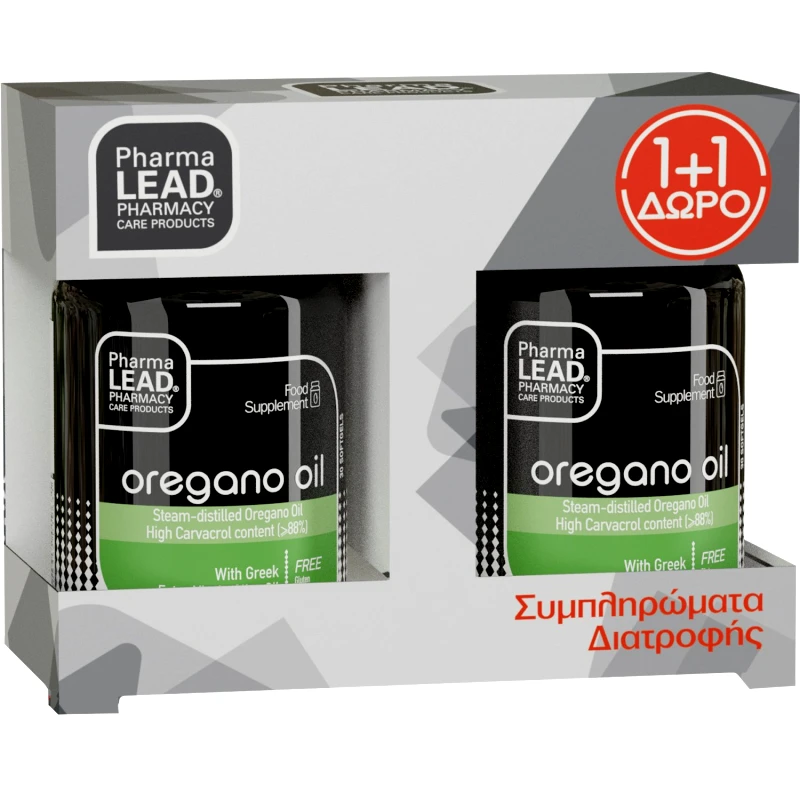 PharmaLead Pharmalead Promo Oregano Oil Συμπλήρωμα Διατροφής με Έλαιο Ρίγανης Ελληνικής Προέλευσης για την Καλή Λειτουργία του Ανοσοποιητικού - Αναπνευστικού Συστήματος 60caps (2x30caps)