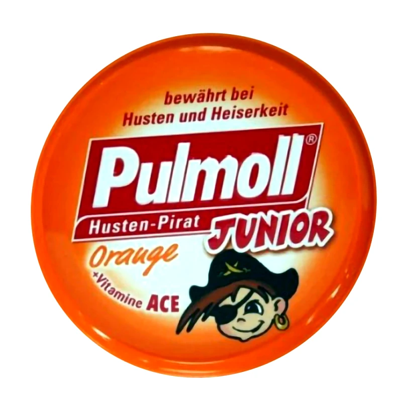 Pulmoll Pulmoll Junior Candies with Orange & Vitamin A, C, E Καραμέλες με Πορτοκάλι & Βιταμίνη A, C, E 45gr
