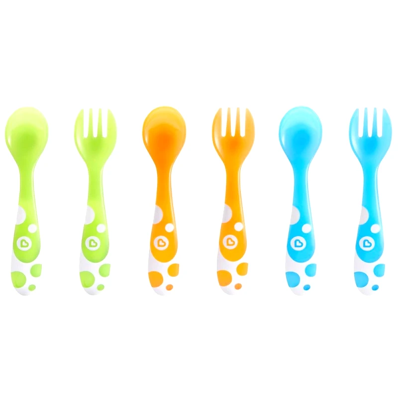 Munchkin Munchkin Multi Coloured Forks & Spoons Πολύχρωμα Κουταλάκια και Πιρουνάκια 12m+, 6 Τεμάχια