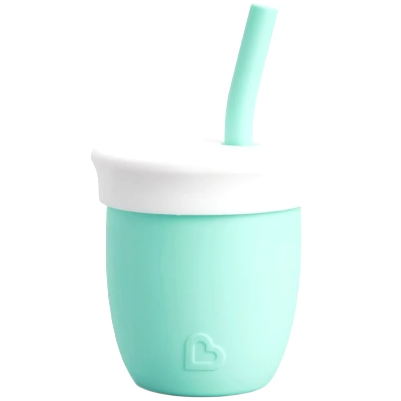 Munchkin Munchkin C'est Silicone Training Cup with Straw Εκπαιδευτικό Κύπελο με Καλαμάκι Σιλικόνης, Κατάλληλο για τα Ευαίσθητα Ούλα του Μωρού 6m+, 118ml, Κωδ 90054 - Πετρόλ