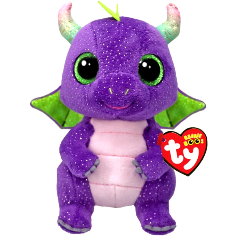 Ty Ty Beanie Babies Daphne Plushie Λούτρινο Παιδικό Παιχνίδι Μώβ Δράκος 1 Τεμάχιο