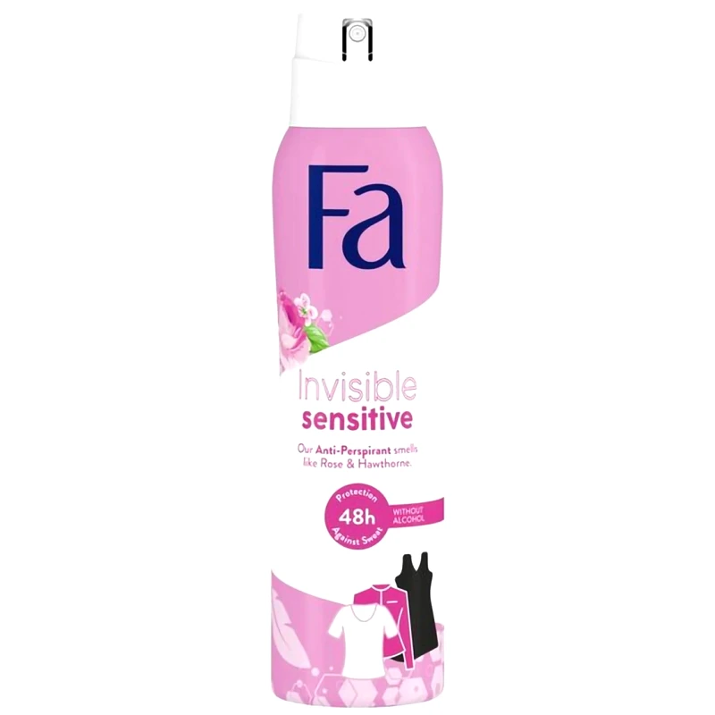 FA Fa Men Invisible Sensitive 48h Anti-Perspirant Spray Γυναικείο Αντιιδρωτικό Spray 48ωρης Προστασίας, με Άρωμα Ροζ Τριαντάφυλλο 150ml