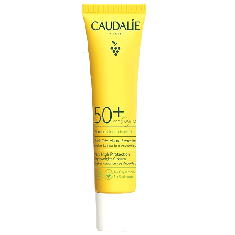 Caudalie Caudalie Vinosun Ocean Protect Very High Protection Lightweight Cream Spf50+ Αντηλιακή Κρέμα Πολύ Υψηλής Προστασίας για Πρόσωπο & Λαιμό 40ml