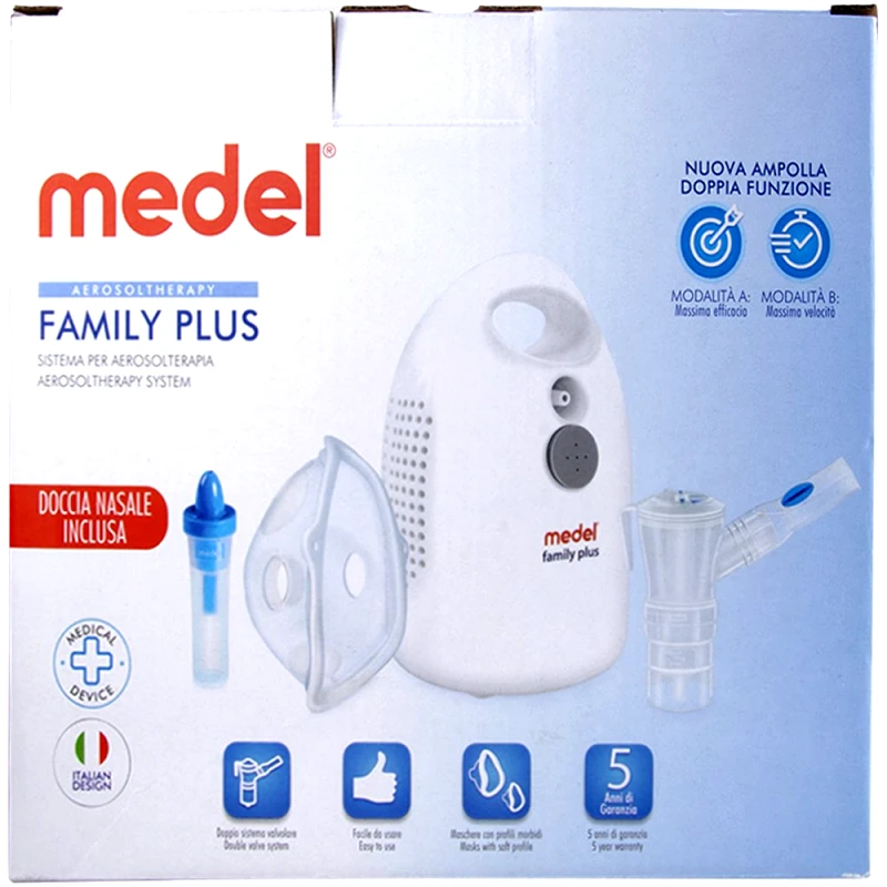 Medel Medel Aerosoltherapy Family Plus Νεφελοποιητής για Όλη την Οικογένεια με Τεχνολογία Βελτιωμένης Αναπνοής 1 Τεμάχιο