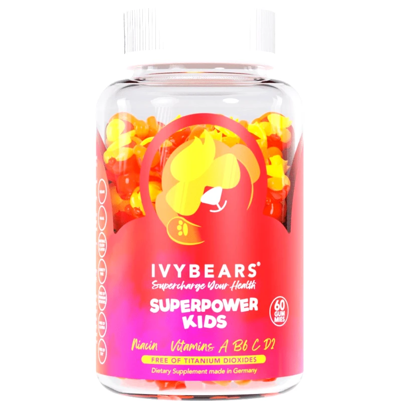 IvyBears IvyBears Superpower Kids Συμπλήρωμα Διατροφής Βιταμινών & Σεληνίου για Παιδιά για Σωστή Ανάπτυξη & Ενίσχυση του Ανοσοποιητικού με Γεύση Μούρων 60 Ζελεδάκια