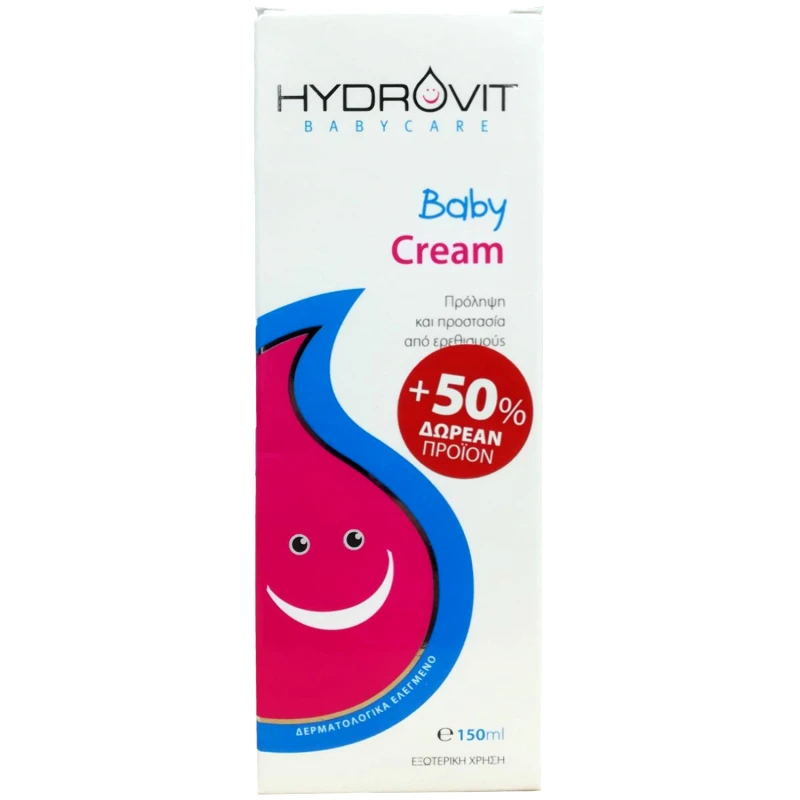 Hydrovit Hydrovit Baby care Baby Cream Βρεφική Ενυδατική Κρέμα για την Πρόληψη & Προστασία από Ερεθισμούς 150ml