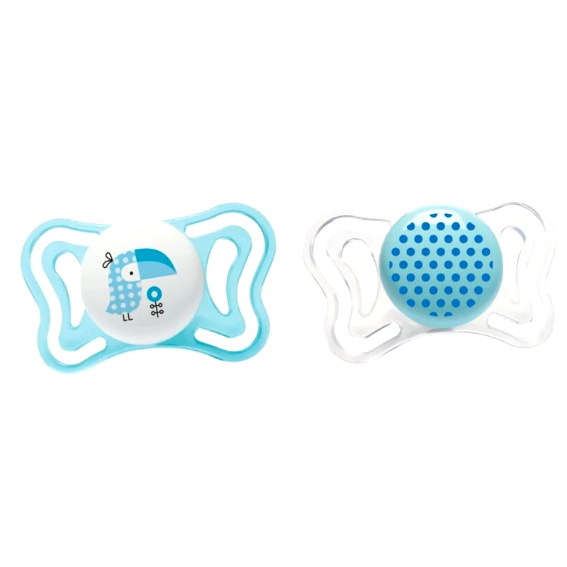 Chicco Chicco Silicone Soother Physio Forma Light 2-6m Ελαφριά Πιπίλα Σιλικόνης από 2 Έως 6 Μηνών 2 Τεμάχια - Γαλάζιο/ Διάφανο