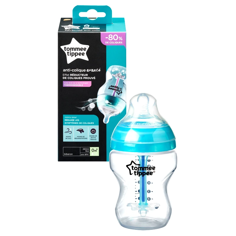 Tommee Tippee Tommee Tippee Advanced Anti-Colic Baby Bottle 0m+ Κωδ 42256985 Μπιμπερό Πολυπροπυλενίου Αργής Ροής με Θηλή Σιλικόνης Κατά των Κολικών 260ml