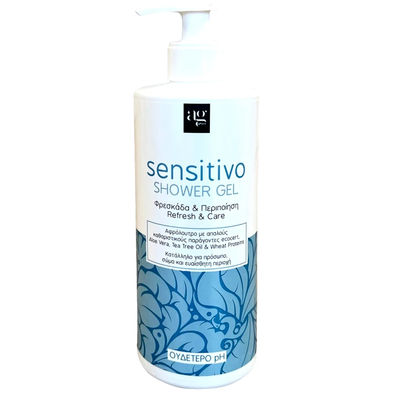 AgPharm AgPharm Sensitivo Refresh & Care Shower Gel Απαλό Αφρόλουτρο για Φρεσκάδα & Περιποίηση σε Σώμα, Πρόσωπο & Ευαίσθητη Περιοχή 1000ml
