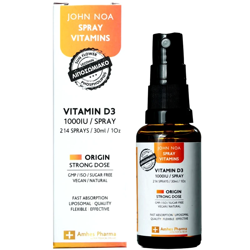 John Noa John Noa Vitamin D3 Origin Strong Dose 1000IU Spray Συμπλήρωμα Διατροφής Βιταμίνης D3 για την Καλή Υγεία των Οστών, Δοντιών & του Ανοσοποιητικού 30ml