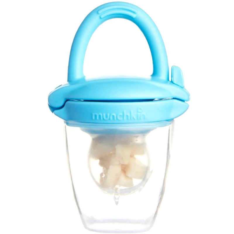 Munchkin Munchkin Silicone Baby Food Feader Γαλάζια Πιπίλα Δοκιμής Τροφών από Σιλικόνη με Καπάκι Ασφαλείας 4m+, 1 Τεμάχιο, Κωδ 11492