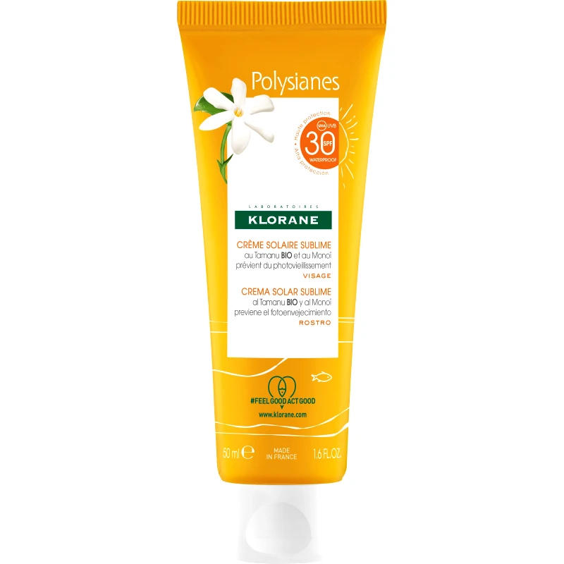 Klorane Klorane Polysianes Sunscreen Face Cream Spf30 Αντηλιακή Κρέμα Προσώπου Υψηλής Προστασίας με Βιολογικό Έλαιο Tamanu & Monoi 50ml