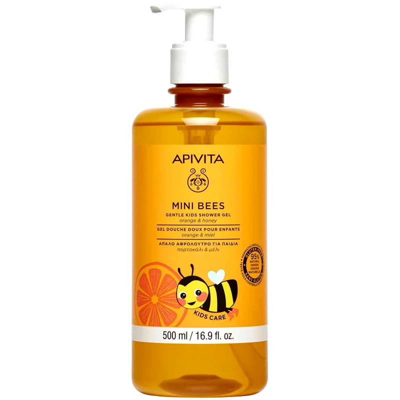 Apivita Apivita Mini Bees Gentle Kids Shower Gel 2 Years+ Απαλό Αφρόλουτρο για Παιδιά με Πορτοκάλι & Μέλι 500ml