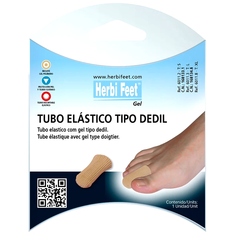 Herbi Feet Herbi Feet Elastic Digital Cap with Gel Κλειστός Ελαστικός Σωλήνας Δακτύλου Μπεζ 1 Τεμάχιο - Large