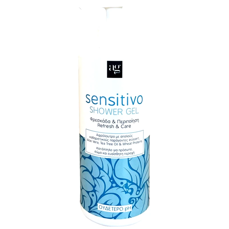 AgPharm AgPharm Sensitivo Refresh & Care Shower Gel Απαλό Αφρόλουτρο για Φρεσκάδα & Περιποίηση σε Σώμα, Πρόσωπο & Ευαίσθητη Περιοχή 500ml