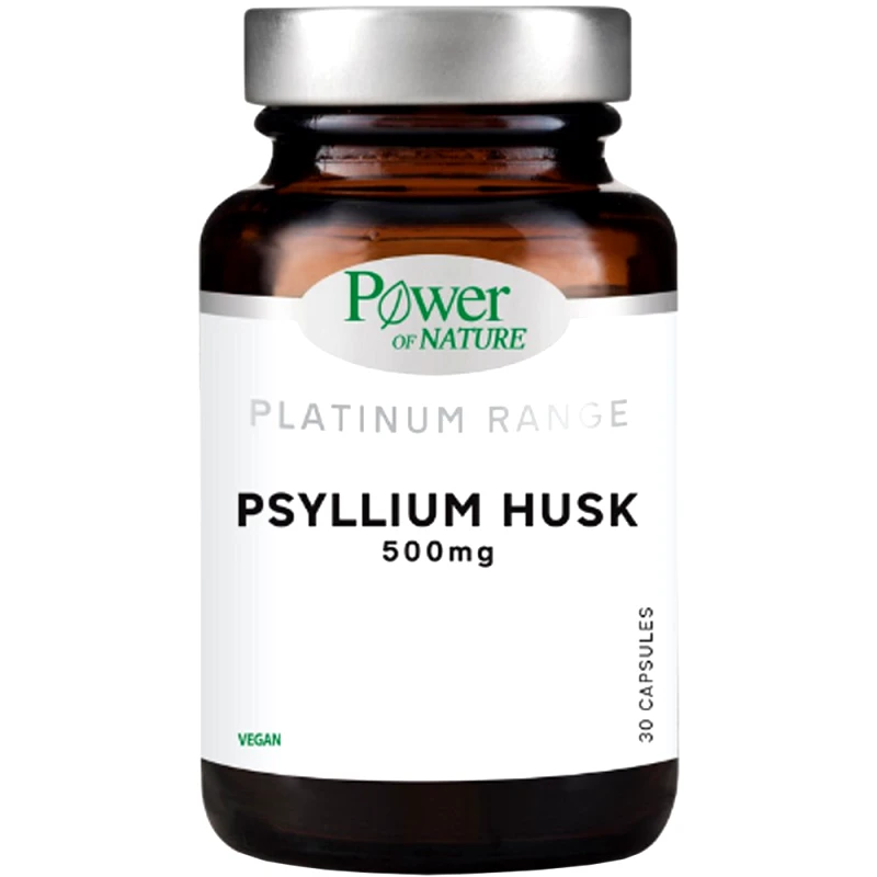 Power Health Power Health Platinum Range Psyllium Husk 500mg Συμπλήρωμα Διατροφής με Ψύλλιο για την Αντιμετώπιση της Δυσκοιλιότητας 30caps