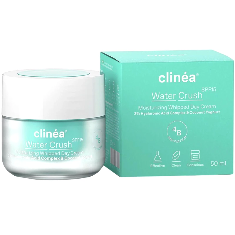 Clinea Clinéa Water Crush Spf15 Moisturizing Whipped Day Cream,Ενυδατική Κρέμα Ημέρας Προσώπου με Αντηλιακό Δείκτη Προστασίας 50ml