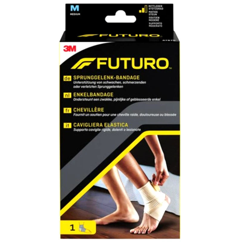 FUTURO 3M Futuro Wrap Around Ankle Support Επιστραγαλίδα με Ιμάντα Περίδεσης Μέτριας Στήριξης 1 Τεμάχιο - Medium