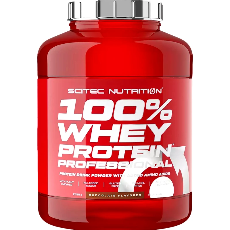 Scitec Nutrition Scitec Nutrition 100% Whey Protein Professional Συμπλήρωμα Διατροφής με Καθαρή Πρωτεΐνη Ορού Γάλακτος Εμπλουτισμένη με Αμινοξέα & Γλουταμίνη 2350g - Chocolate