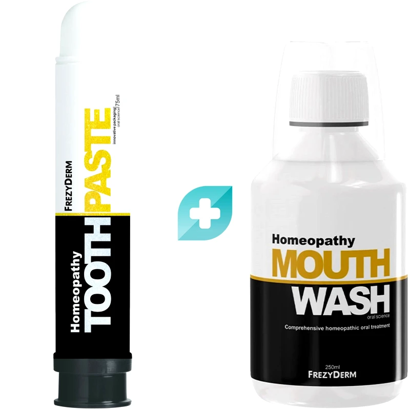 Frezyderm Σετ Frezyderm Homeopathy Toothpaste 75ml & Homeopathy Mouthwash 250ml