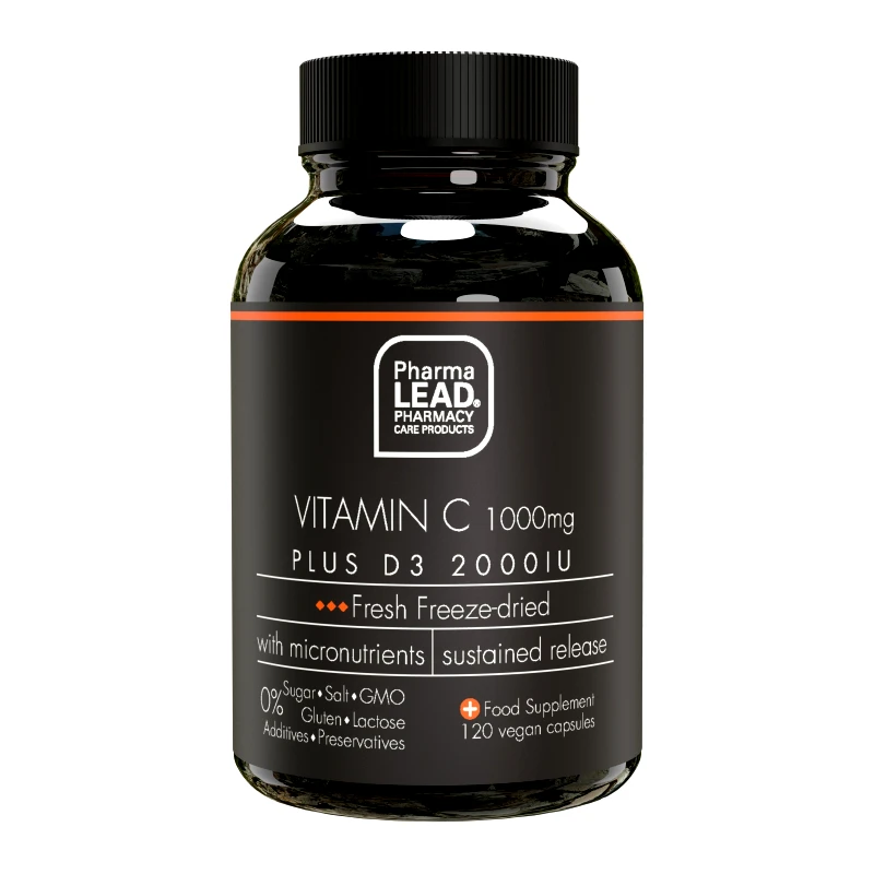 PharmaLead Pharmalead Black Range Vitamin C 1000mg & D3 2000ui Συμπλήρωμα Διατροφής για την Ενίσχυση του Ανοσοποιητικού Συστήματος & τη Μείωση της Κόπωσης 120veg.caps
