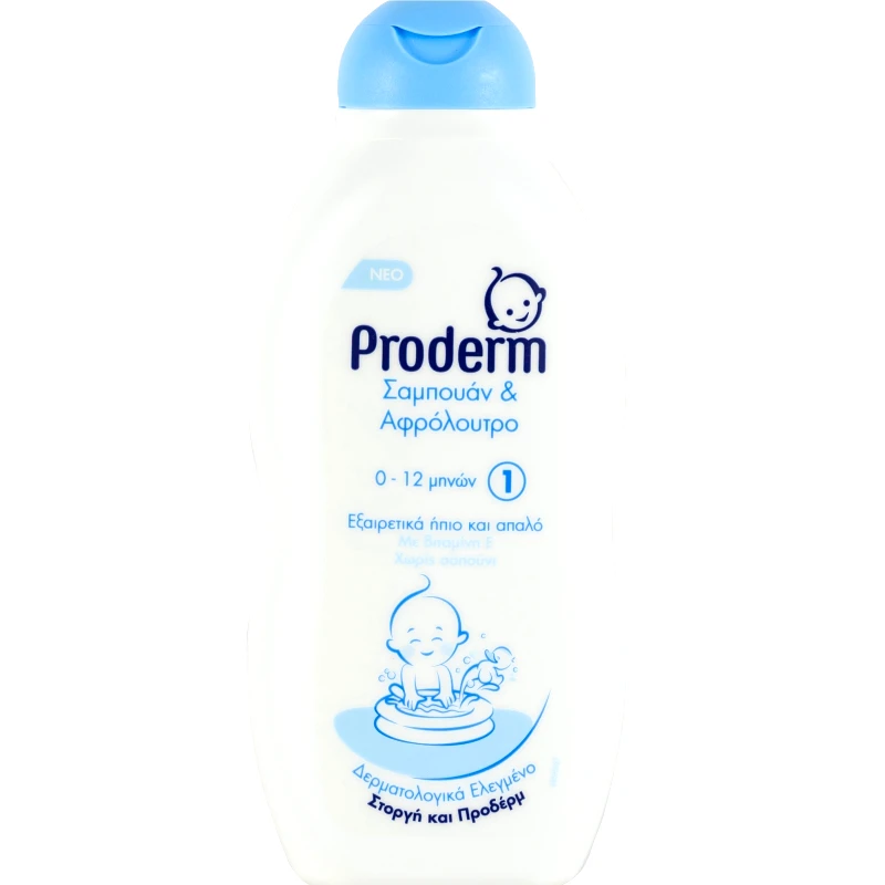 Proderm Proderm Σαμπουάν & Αφρόλουτρο 0-12 Μηνών 200ml