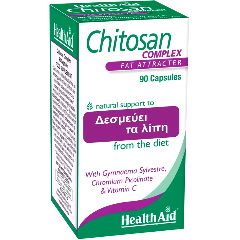 Health Aid Health Aid Chitosan Complex Συμπλήρωμα Διατροφής Χιτοζάνης, Βιταμινών & Μετάλλων για Δέσμευση του Λίπους & Απώλεια Βάρους 90caps