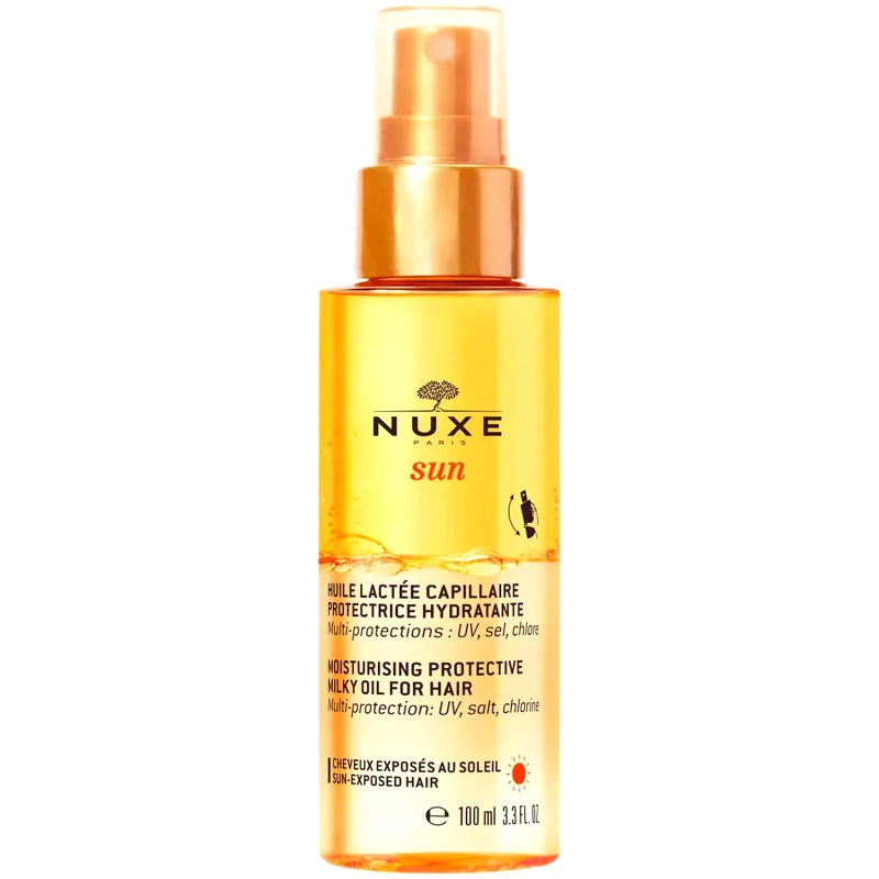 Nuxe Nuxe Sun Moisturising Protective Milky Oil for Hair Προστατευτικό Διφασικό Mist Μαλλιών για Προστασία από την Υπεριώδη Ακτινοβολία, το Αλάτι & το Χλώριο 100ml