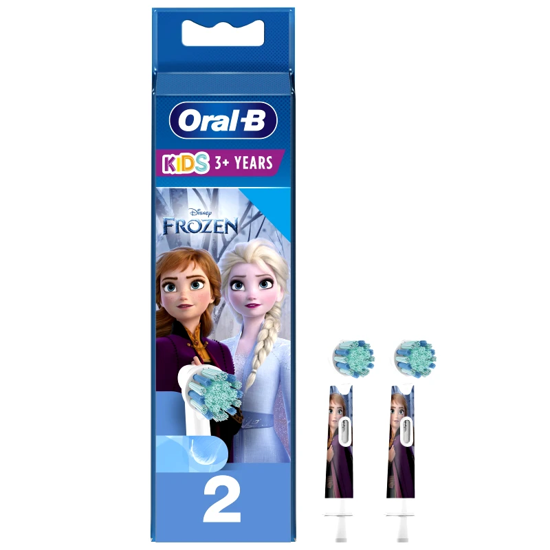 Oral-B Oral-B Kids Frozen II Electric Toothbrush Replacement Heads Extra Soft Ανταλλακτικές Κεφαλές Παιδικής Ηλεκτρικής Οδοντόβουρτσας με Πολύ Μαλακές Ίνες & Χαρακτήρες της Ταινίας Frozen II 2 Τεμάχια