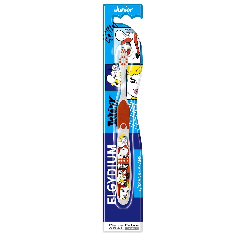 Pierre Fabre Oral Care Elgydium Junior Asterix Kids Toothbrush Οδοντόβουρτσα για παιδιά 7 έως 12 ετών με Μαλακές Ίνες 1 Τεμάχιο