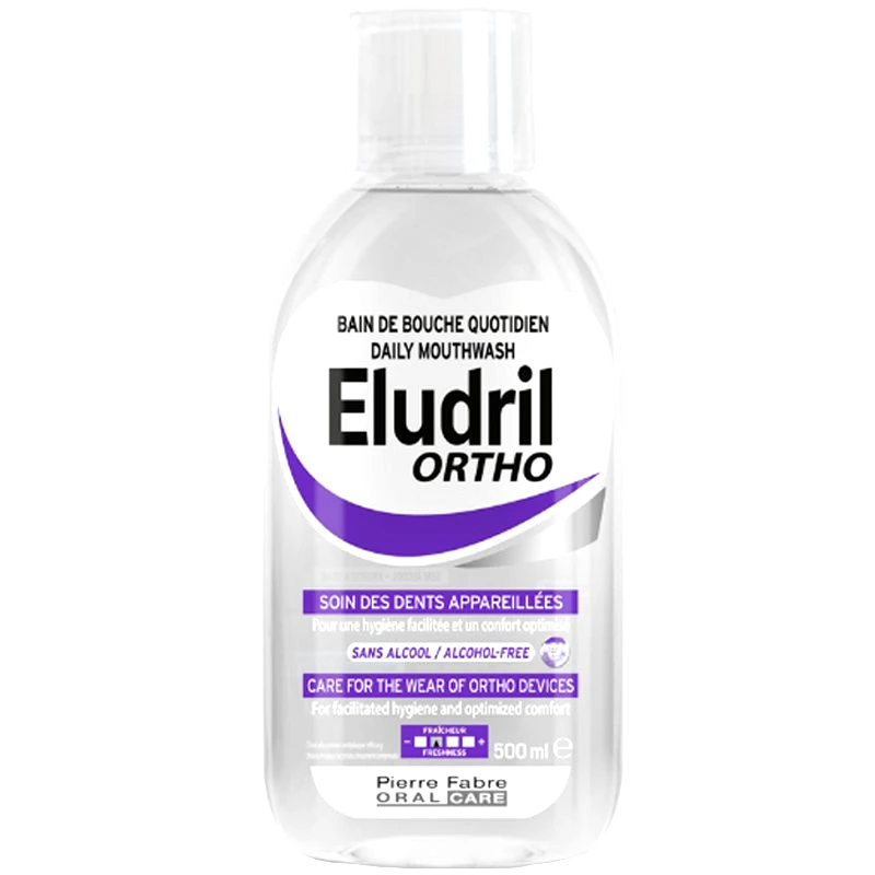 Pierre Fabre Oral Care Eludril Ortho for the Wear of Ortho Devices Καθημερινό Στοματικό Διάλυμα για Ορθοδοντικούς Μηχανισμούς 500ml