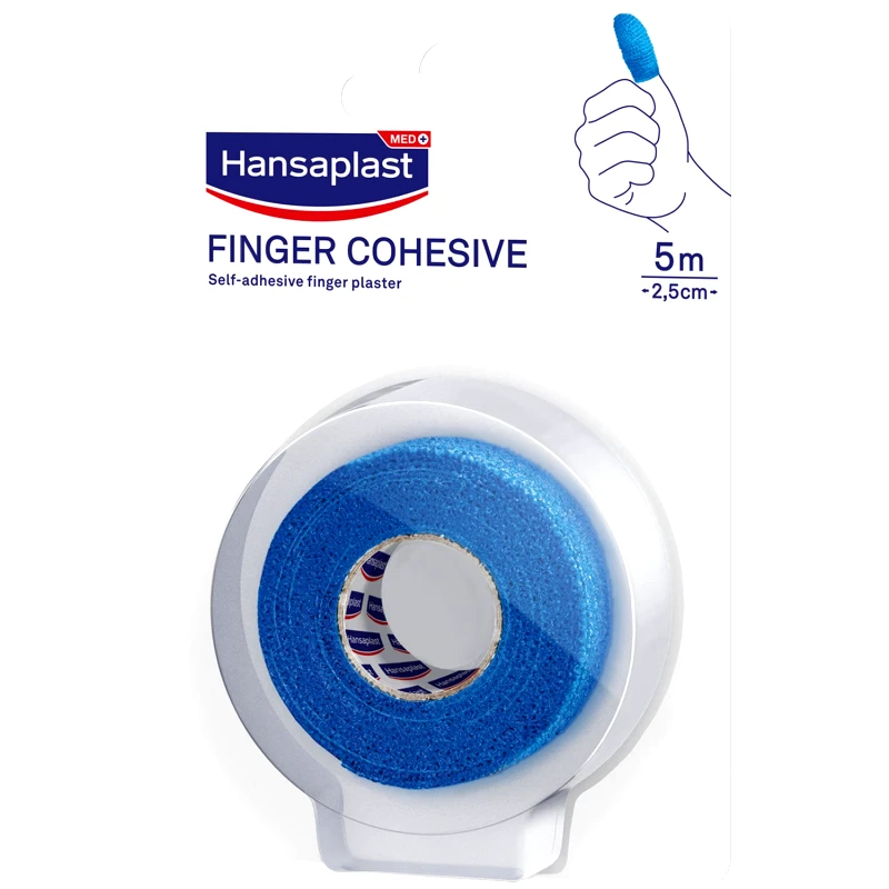 Hansaplast Hansaplast Med+ Finger Cohesive 5m x 2,5cm Αυτοσυγκρατούμενος Αυτοκόλλητος Επίδεσμος Δακτύλων, 1 Τεμάχιο