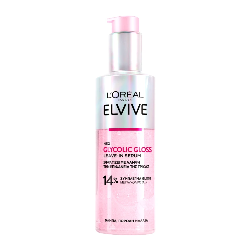 Loreal Paris L'Oreal Paris Elvive Glycolic Gloss Leave-in Serum Ορός για Λάμψη & Λείανση των Μαλλιών με Γλυκολικό Οξύ 150ml