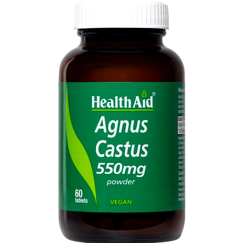 Health Aid Health Aid Agnus Castus 550mg Συμπλήρωμα Διατροφής Σκόνης Λυγαριάς Κατά του Προεμμηνορρυσιακού Συνδρόμου, για Ορμονική Ισορροπία με Αντιοξειδωτικές Ιδιότητες 60tabs