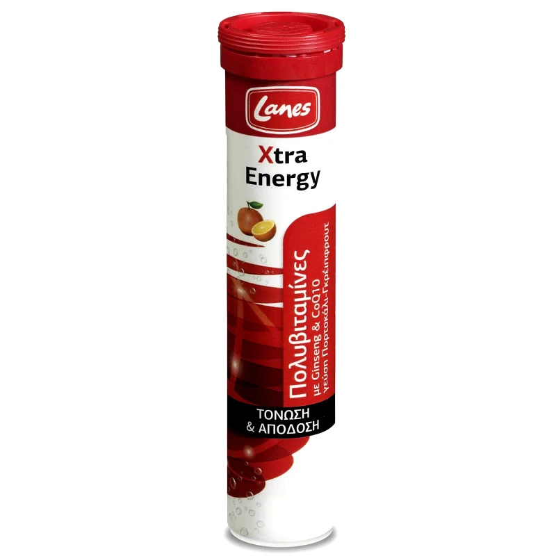 Lanes Lanes Xtra Energy Πολυβιταμίνες για Ενέργεια Τόνωση και Πνευματική Διαύγεια 20 Effer.tabs