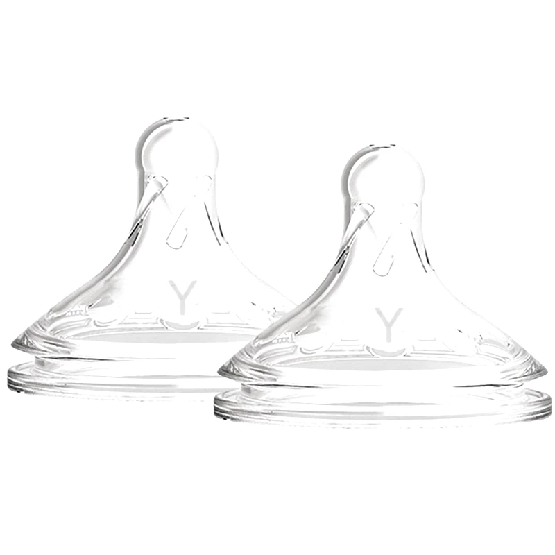 Dr.Brown Dr. Brown's Natural Flow Options+ Level Y-Cut Silicone Teat Θηλή Σιλικόνης Ιδανική για Πυκνότερα Υγρά 9m+, 2 Τεμάχια, Κωδ WNY201-ELX