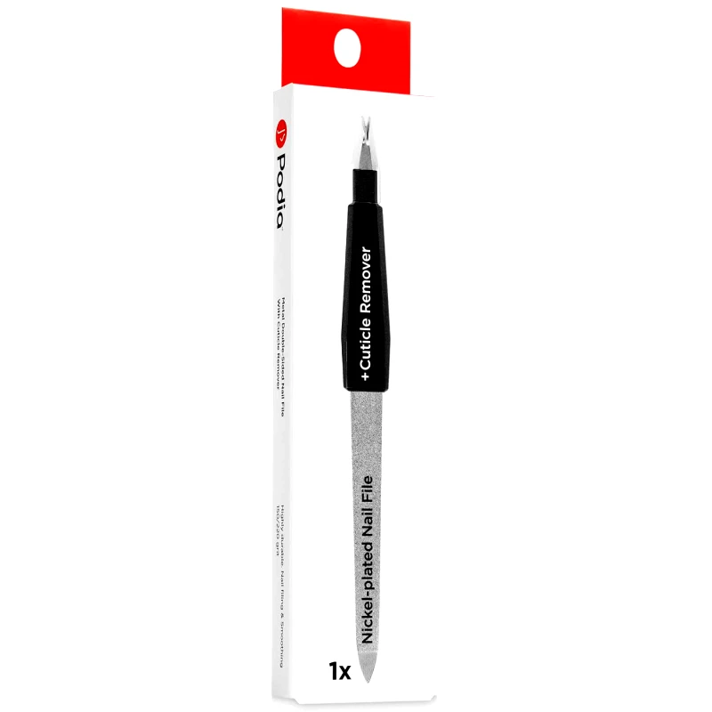 Podia Podia Nail File & Cuticle Remover Μεταλλική Λίμα Διπλής Όψης με Εξάρτημα Απομάκρυνσης Παρωνυχίδων 1τμχ