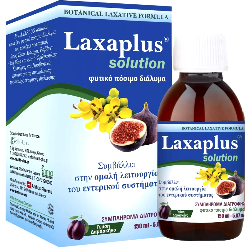 Health-Plus Health-Plus Laxaplus Syrup Συμπλήρωμα Διατροφής Προβιοτικών & Εκχυλίσματος Βοτάνων σε Μορφή Σιροπιού για την Αντιμετώπιση της Δυσκοιλιότητας & Ομαλή Λειτουργία του Εντερικού Συστήματος με Γεύση Δαμάσκηνο 150ml