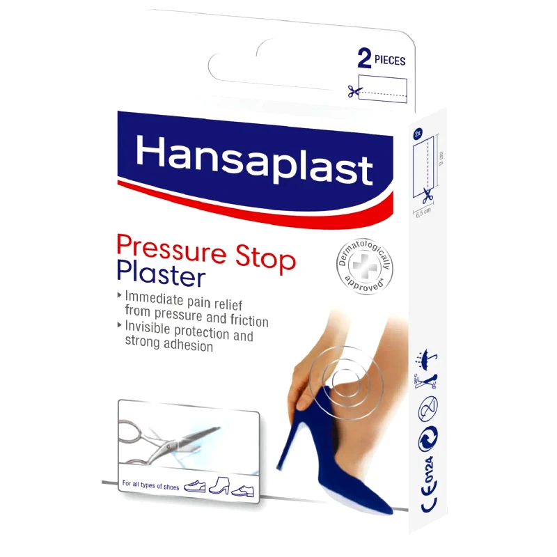 Hansaplast Hansaplast Pressure Stop Plaster Προστατευτικά Επιθέματα για την Άμεση Ανακούφιση από Πόνο, Πίεση & Τριβή των Παπουτσιών 2 Τεμάχια