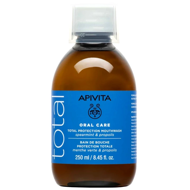 Apivita Apivita Oral Care Total Protection Mouthwash Φυσικό Στοματικό Διάλυμα με Δυόσμο & Πρόπολη Κατάλληλο για Ομοιοπαθητική 250ml