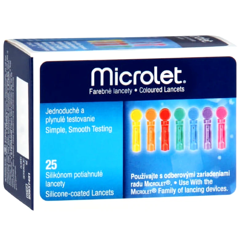 Bayer Microlet Coloured Lancets Σκαρφιστήρες για το Σύστημα Παρακολούθησης Γλυκόζης Αίματος 25 Τεμάχια