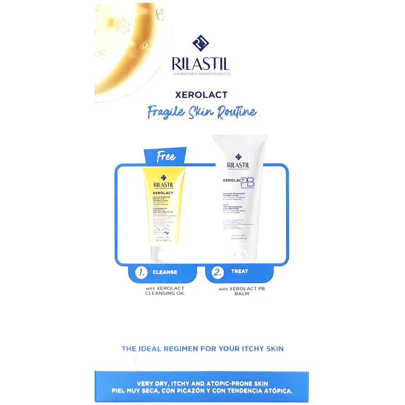 Rilastil Rilastil Promo Xerolact Fragile Skin Routine PB Lipid Replenishing Anti-Irritation Balm 200ml & Δώρο Protective & Anti-Irritation Cleansing Body Oil 50ml