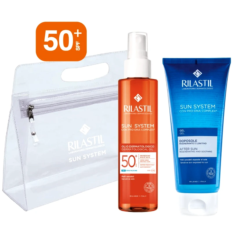 Rilastil Rilastil Promo Sun System Dermatological Oil Spf50+, 200ml & Δώρο After Sun Gel 200ml & Νεσεσέρ 1 Τεμάχιο
