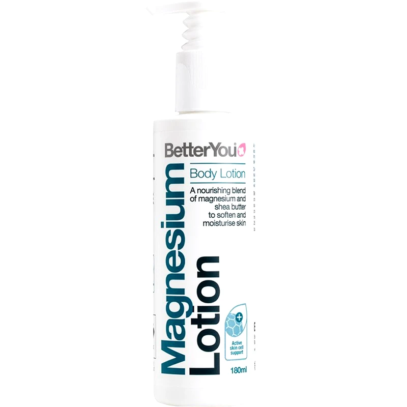 BetterYou BetterYou Magnesium Mineral Body Lotion Λοσιόν Προσώπου Σώματος Περιποίησης & Ενυδάτωσης με Διαδερμικό Μαγνήσιο για Θρέψη & Ενίσχυση των Μυών & της Επιδερμίδας με Αντλία 180ml