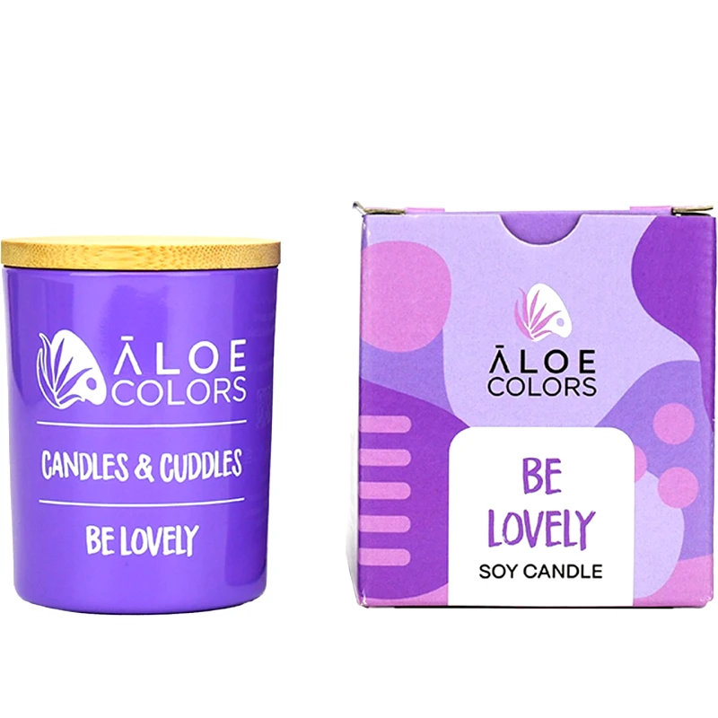 Aloe Colors Aloe Colors Be Lovely Scented Soy Candle Αρωματικό Κερί Σόγιας σε Βάζο με Άρωμα Καραμέλα & Πικραμύγδαλο 150g