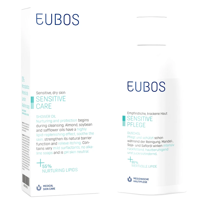 Eubos Eubos Sensitive Shower Oil F, Ελαιώδες Ντους για Ξηρό Πολύ Ξηρό Δέρμα 200ml