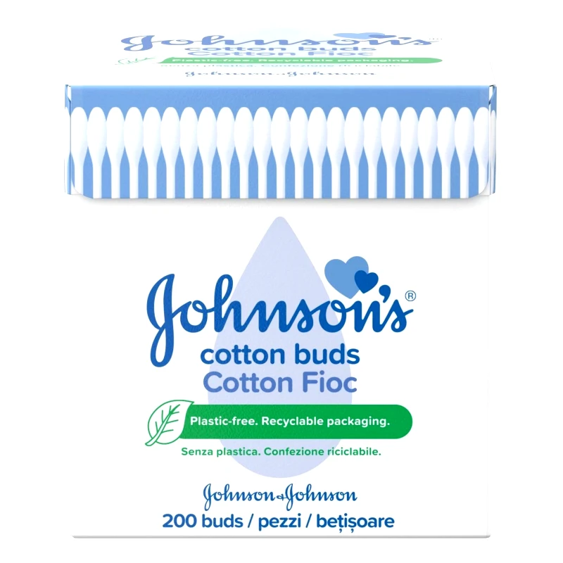 Johnsons & Johnsons Johnson's Baby Cotton Buds Μπατονέτες Από 100% Βαμβάκι 200 Τεμάχια