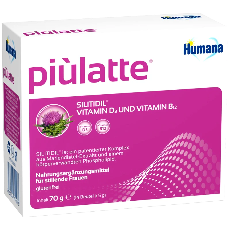 Humana Humana Piulatte Συμπλήρωμα Διατροφής για Θηλάζουσες Μητέρες, για την Ενίσχυση της Παραγωγής του Μητρικού Γάλακτος 14 Sachets x 5g