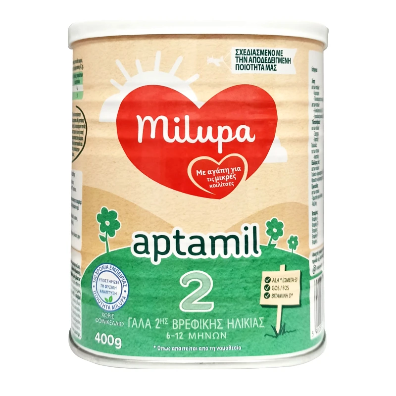 Milupa Milupa Aptamil 2 Γάλα Δεύτερης Βρεφικής Ηλικίας από 6 έως 12 Μηνών 400gr