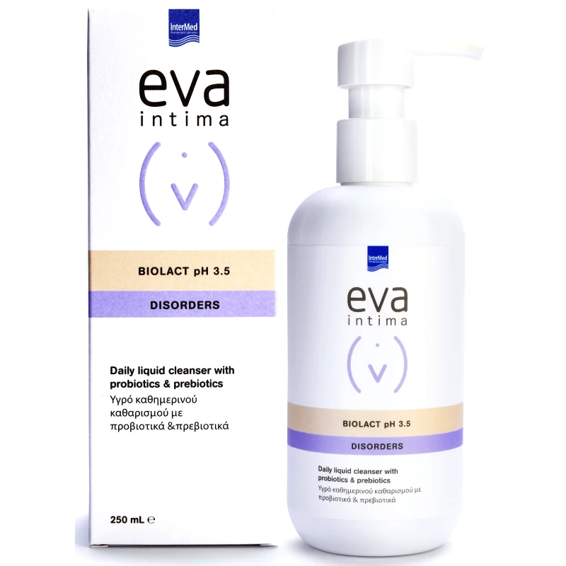 Eva Eva Intima Biolact pH 3.5 Disorders Υγρό Καθαρισμού της Ευαίσθητης Περιοχής με Προβιοτικά & Πρεβιοτικά 250ml